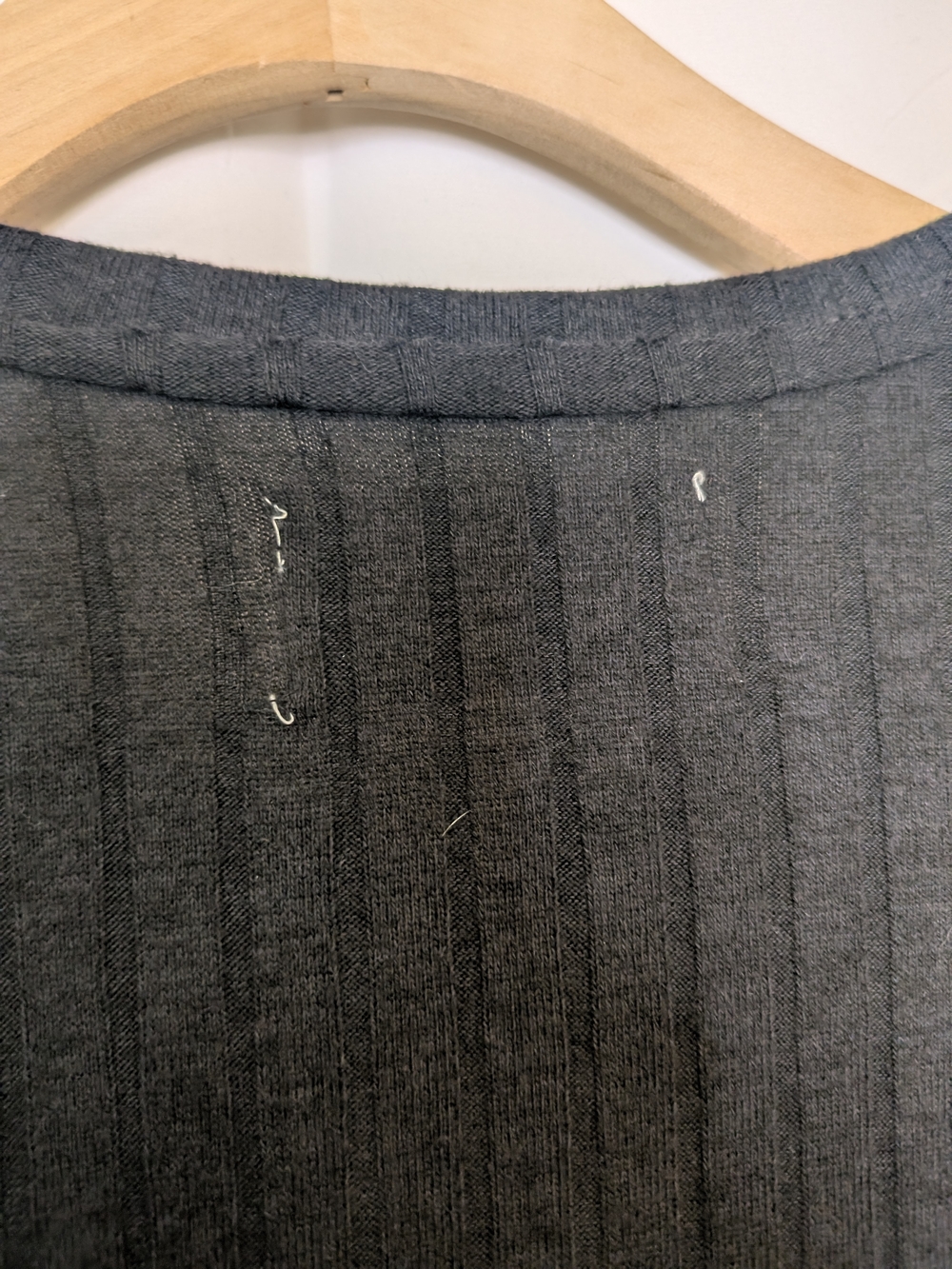 Charcoal Ribbed Button Front Knit Dress - Picture 8 of 11